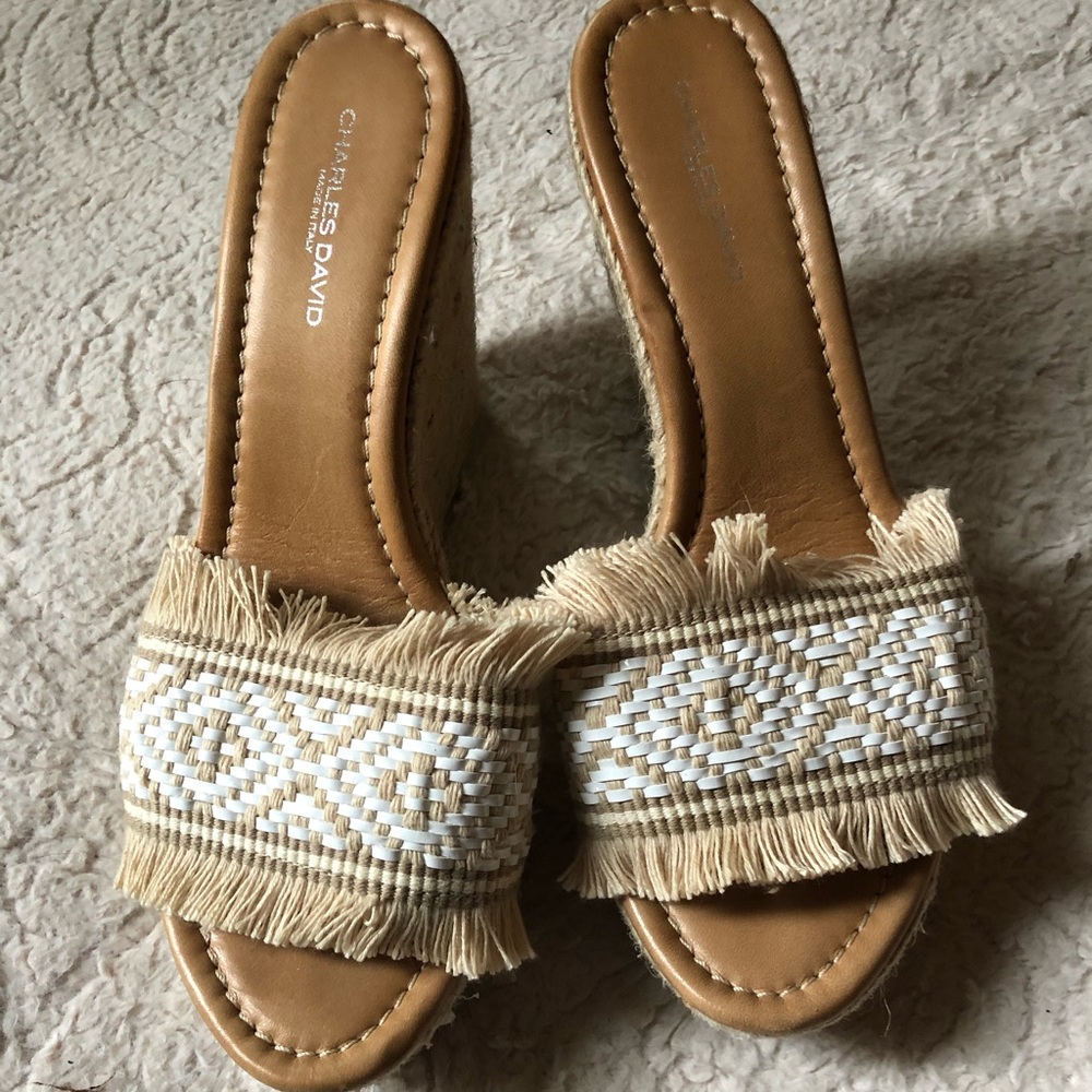 Charles David beach platform wedges